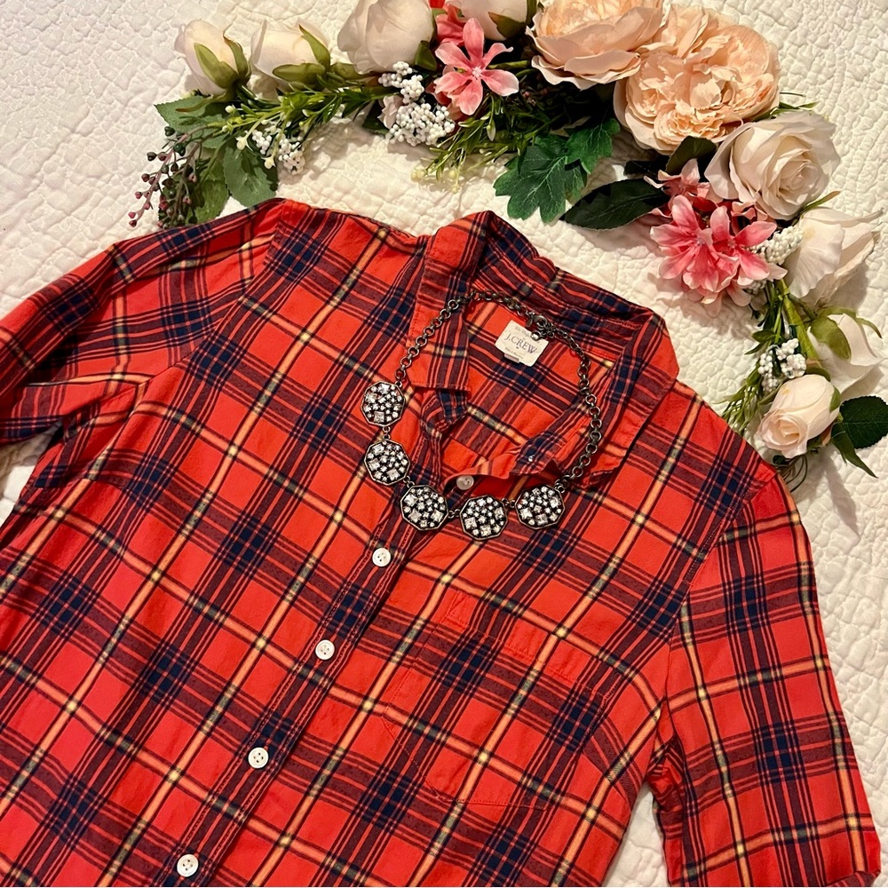 J.Crew Perfect Shirt Flannel Button Up Top